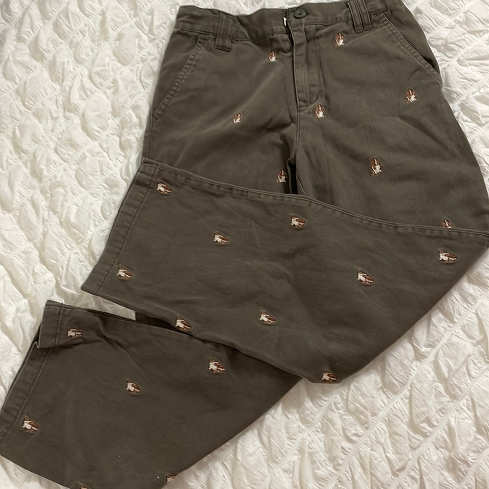 Kite strings boys critter pants size 10 embroidered hound dogs matching brother